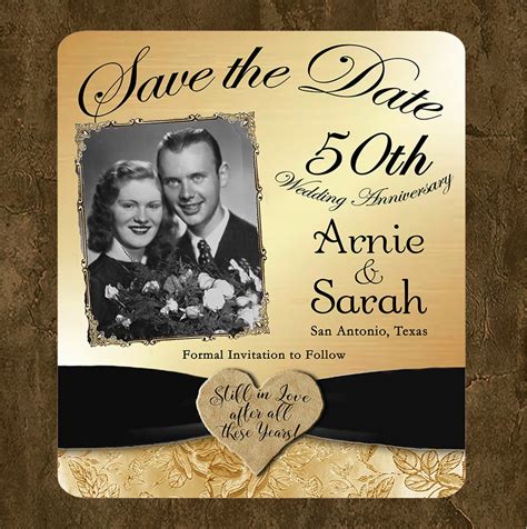 Vintage Anniversary Save the Date Template