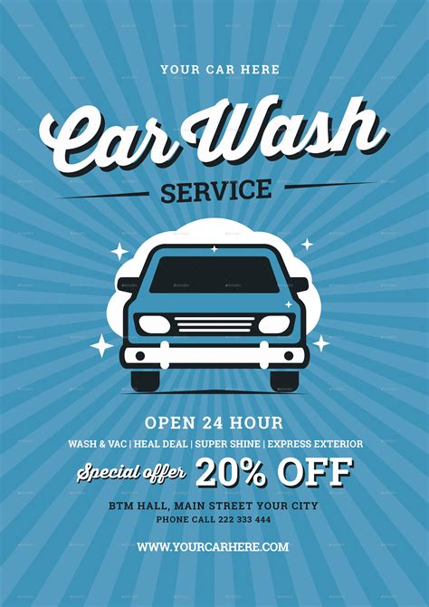 Vintage auto detailing flyer template