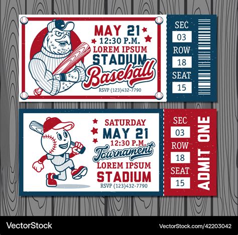 Vintage Baseball Ticket Template