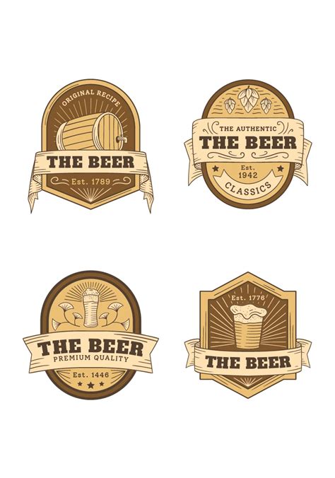 Vintage-inspired beer label template with distressed textures