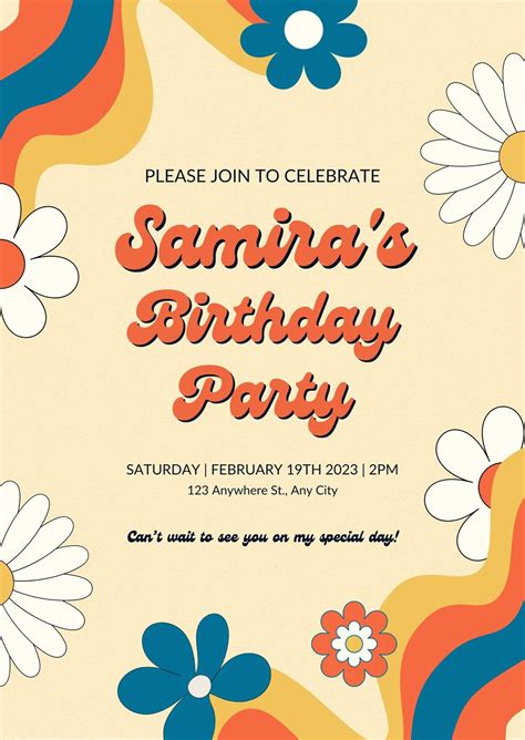 Vintage birthday invitation template