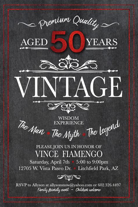 Vintage Birthday Invitation Template