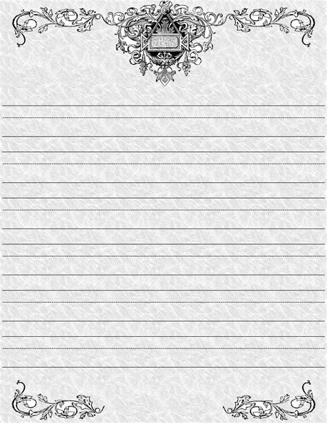 Vintage Black White Printable Stationery Design 1