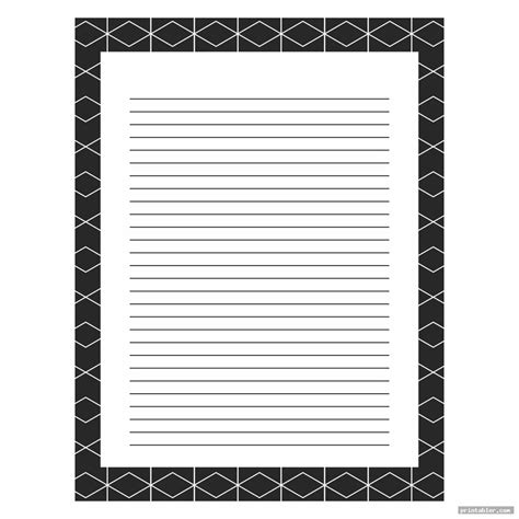 Vintage Black White Printable Stationery Design 3