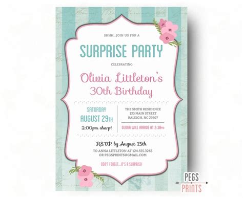 Vintage Chic Surprise Party Invitation