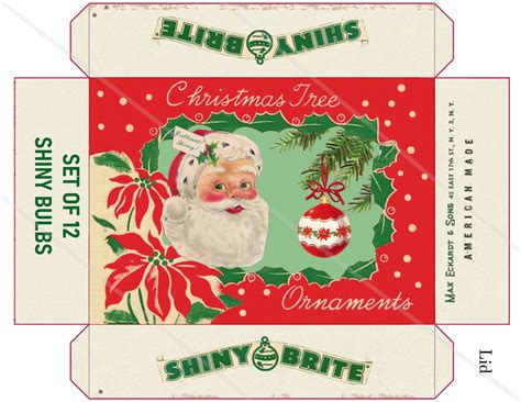 Vintage Christmas Ornament Box SVG Template