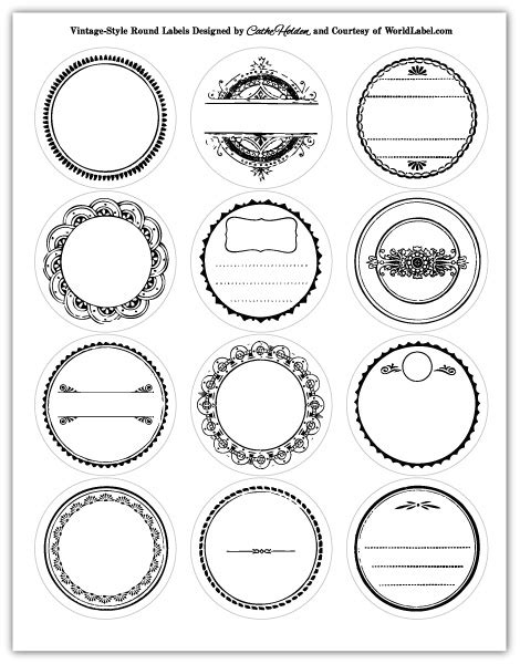 Vintage circle label template