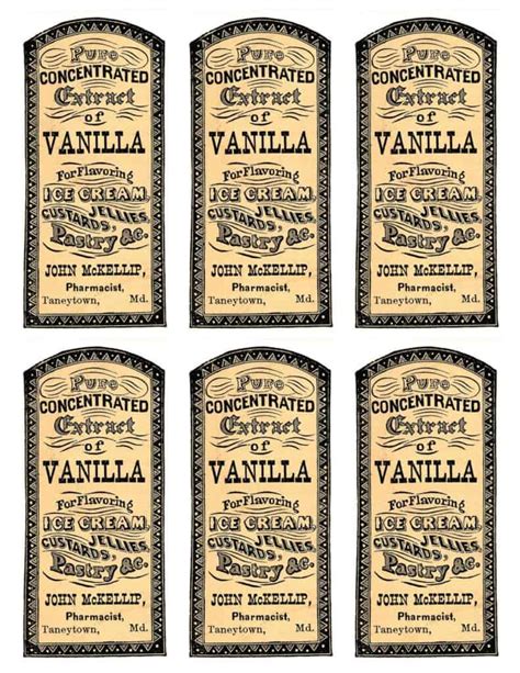 Vintage and Classic Vanilla Extract Label