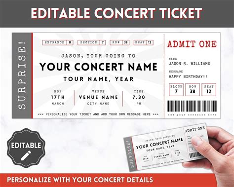 Vintage Concert Ticket Template