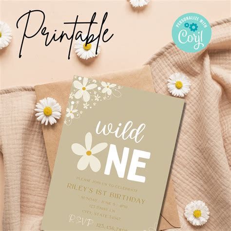 Vintage Daisy Invitation