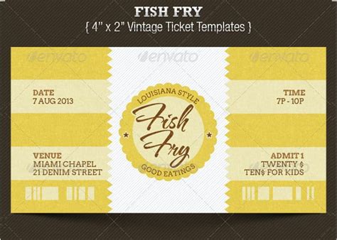 Vintage Fish Fry Ticket Template