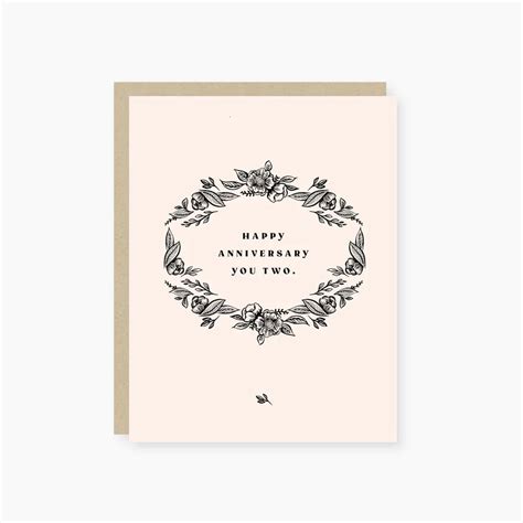 Vintage Floral Anniversary Card