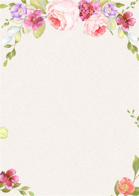 Vintage floral border template