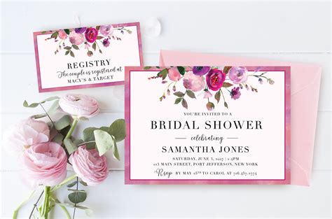 Vintage Floral Bridal Shower Invitation