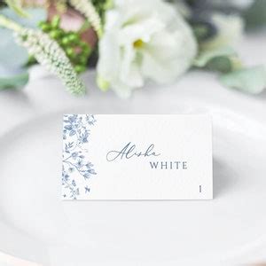 Vintage floral place card template