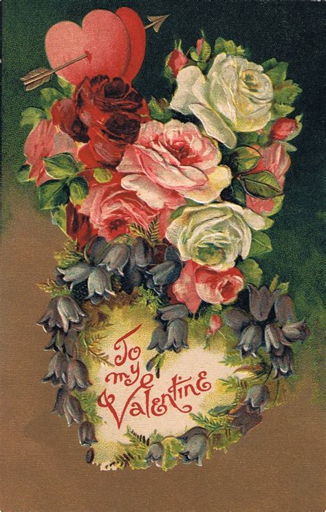 Vintage Floral Valentine's Day Card