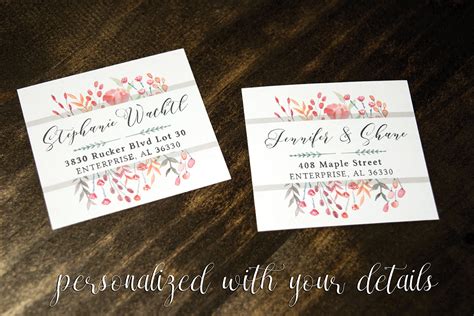 Vintage Floral Wedding Return Address Labels Templates