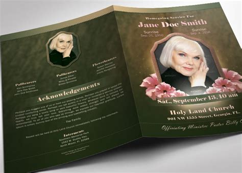 Vintage Funeral Program Template