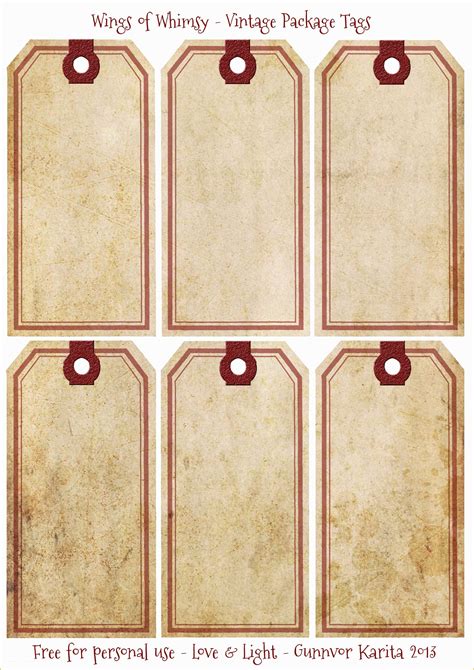 Vintage Gift Tag Template