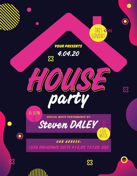 Vintage Glam House Party Flyer