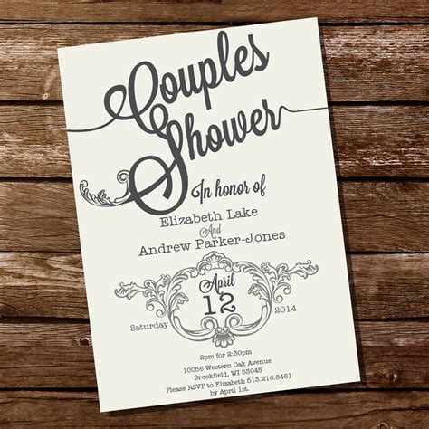 Vintage Glamour Couples Shower Invitation