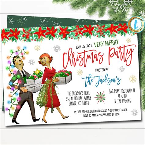 Vintage Holiday Party Invitation