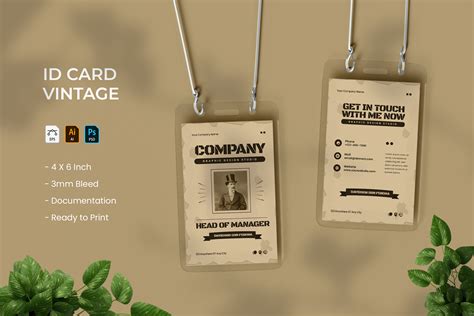 Vintage ID Card Template