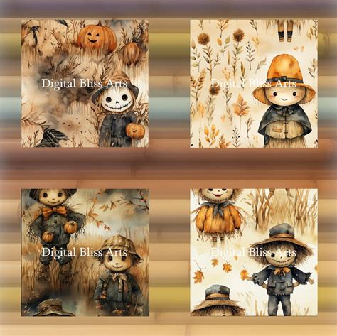 Vintage-inspired scarecrow template