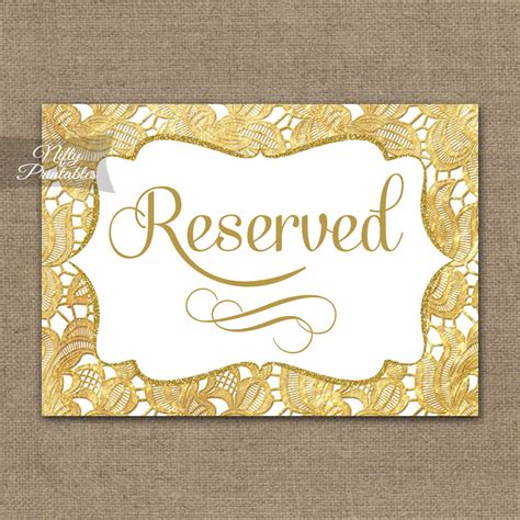 Vintage Lace Reserved Sign