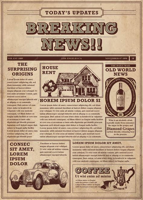 Vintage newspaper designs