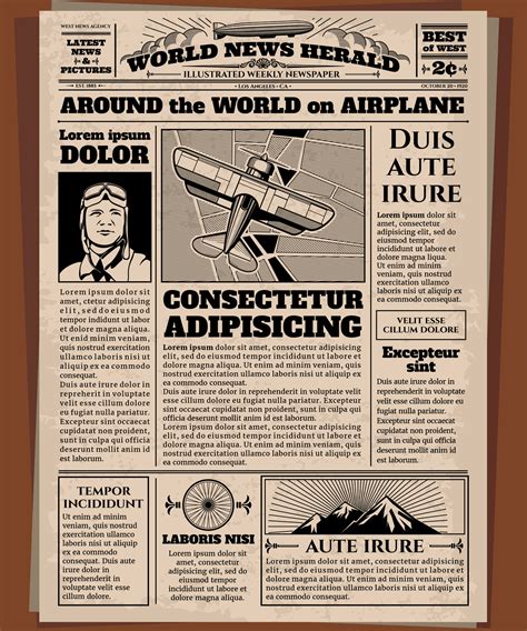 Vintage newspaper template with a retro-inspired design