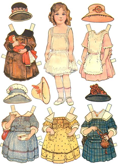 Vintage-inspired paper doll clothes printable