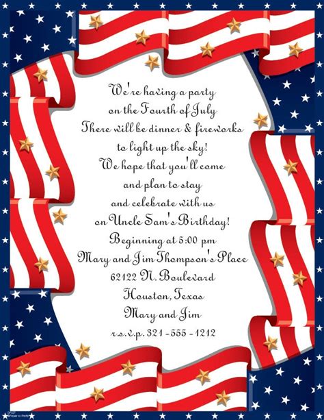 Vintage Patriotic Invitation