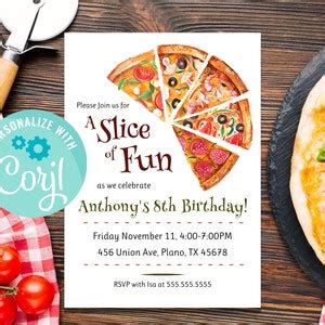 Vintage Pizza Party Invitation