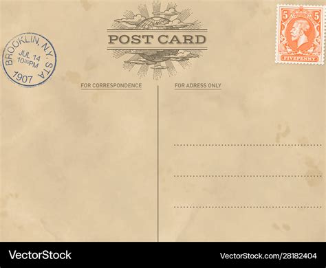 Vintage postcard template with a floral design