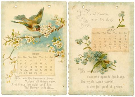 Vintage printable calendar