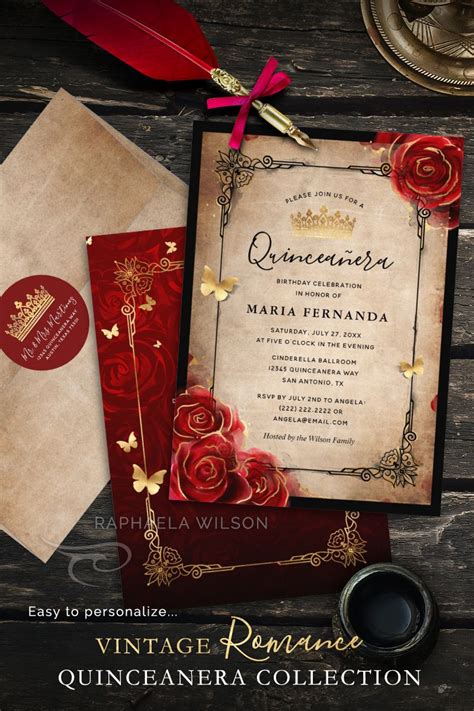 Vintage Quinceanera Invitation