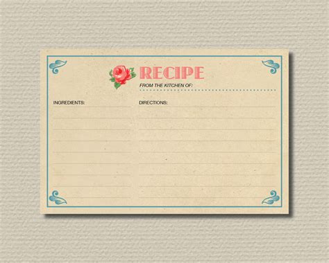 Vintage Recipe Card Template