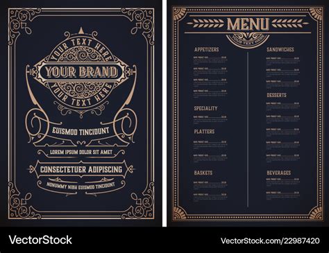 Vintage Restaurant Menu Template