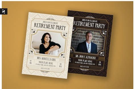 Vintage retirement party invitation