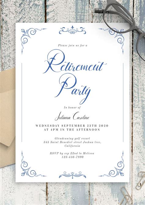 Vintage Retirement Party Invitation Template