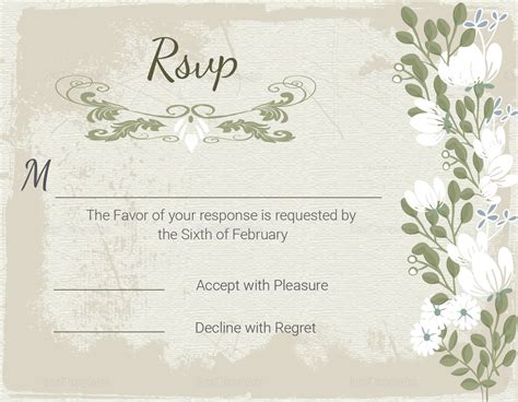 Vintage Rsvp Card Template