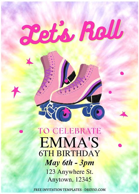 Vintage Skate Party Invitation