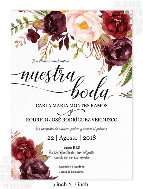 Vintage Spanish Wedding Invitation Templates