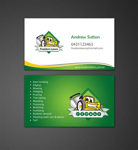 Vintage-Style Lawn Service Business Card Template