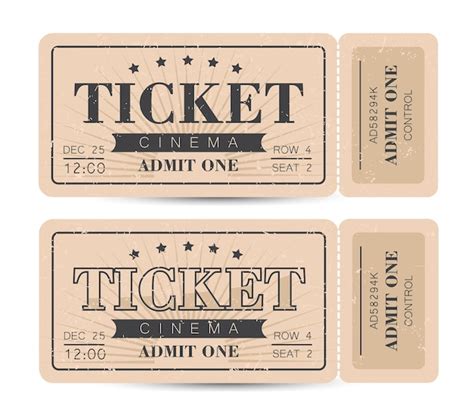 Vintage-Style Movie Ticket Template