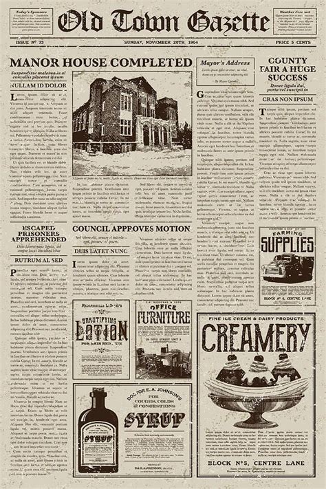 Vintage Style Newspaper Design