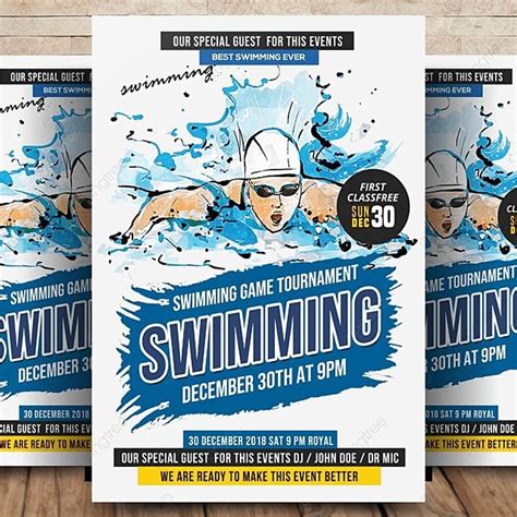 Vintage Swimming Flyer Template