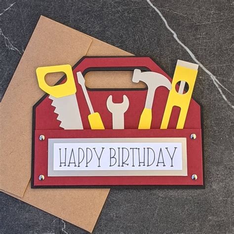 Vintage toolbox birthday card