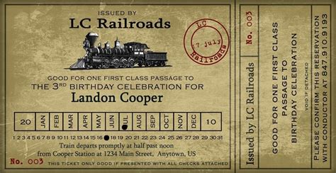 Vintage Train Ticket Templates